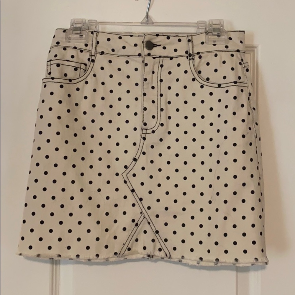 Cream polka dot skirt